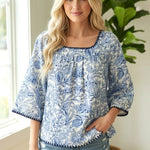 Stitched Hem Kimono Sleeve Top - 2 Colors! - The Nines