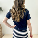 USA Dog Embroidered Cropped Tee - The Nines