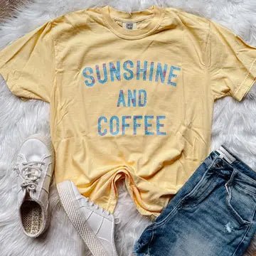 Floral "Sunshine & Coffee" Butter Tee - The Nines
