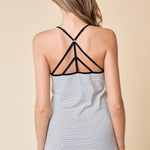Strappy Back Striped Tank Top - 2 Colors - The Nines