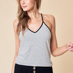 Strappy Back Striped Tank Top - 2 Colors - The Nines