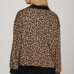 Leopard Band Detail Half Zip Top - The Nines