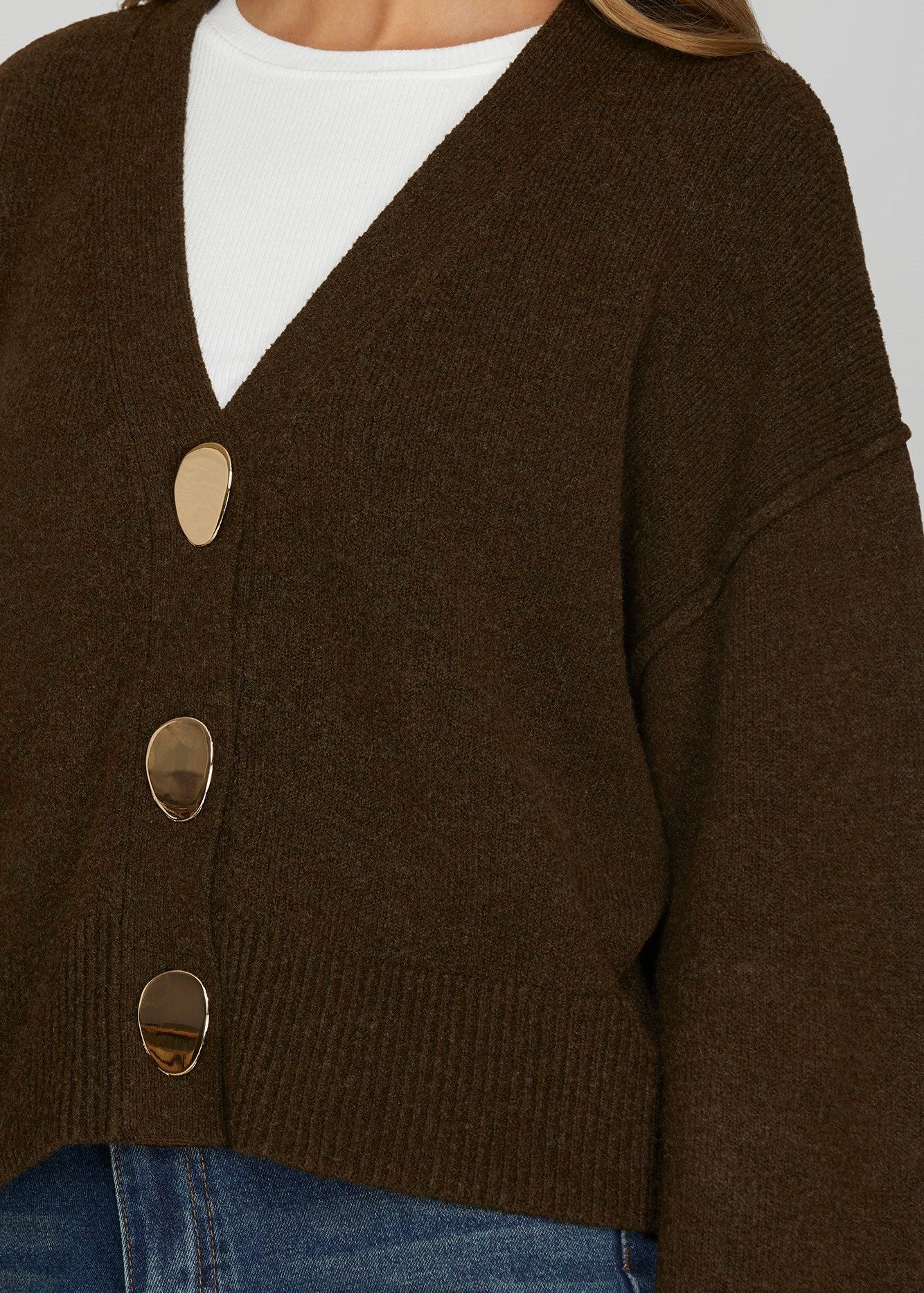 Emmy Gold Button Cardigan - FINAL SALE! - The Nines
