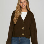 Emmy Gold Button Cardigan - FINAL SALE! - The Nines