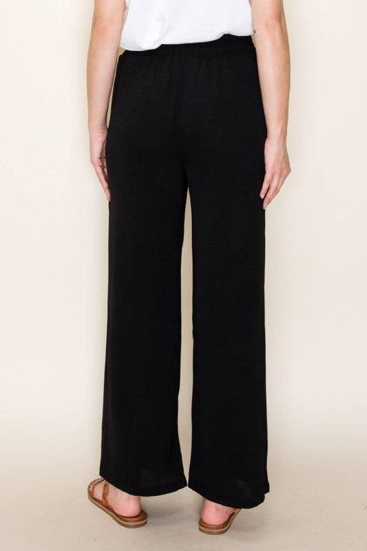 Black Elastic Waist Pants - The Nines