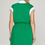 Kelly Green & Pink Zip Pocket Dress - The Nines