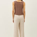 Mocha Linen Wide Leg Pants - The Nines