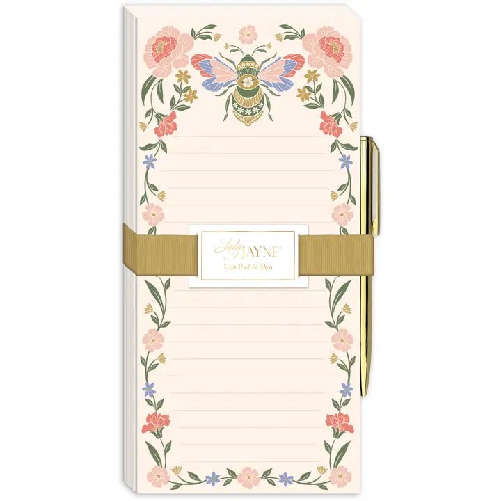 Bee Magnetic List Pad with Pen - The Nines