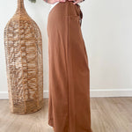 Brown French Terry Drawstring Pants - The Nines