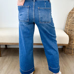 Vervet High Rise Double Cuffed Wide Leg Jeans - The Nines