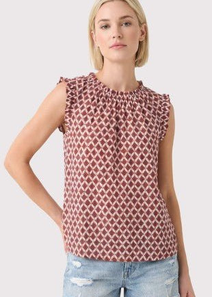 Ruffle Geo Print Top - 2 Colors! - The Nines