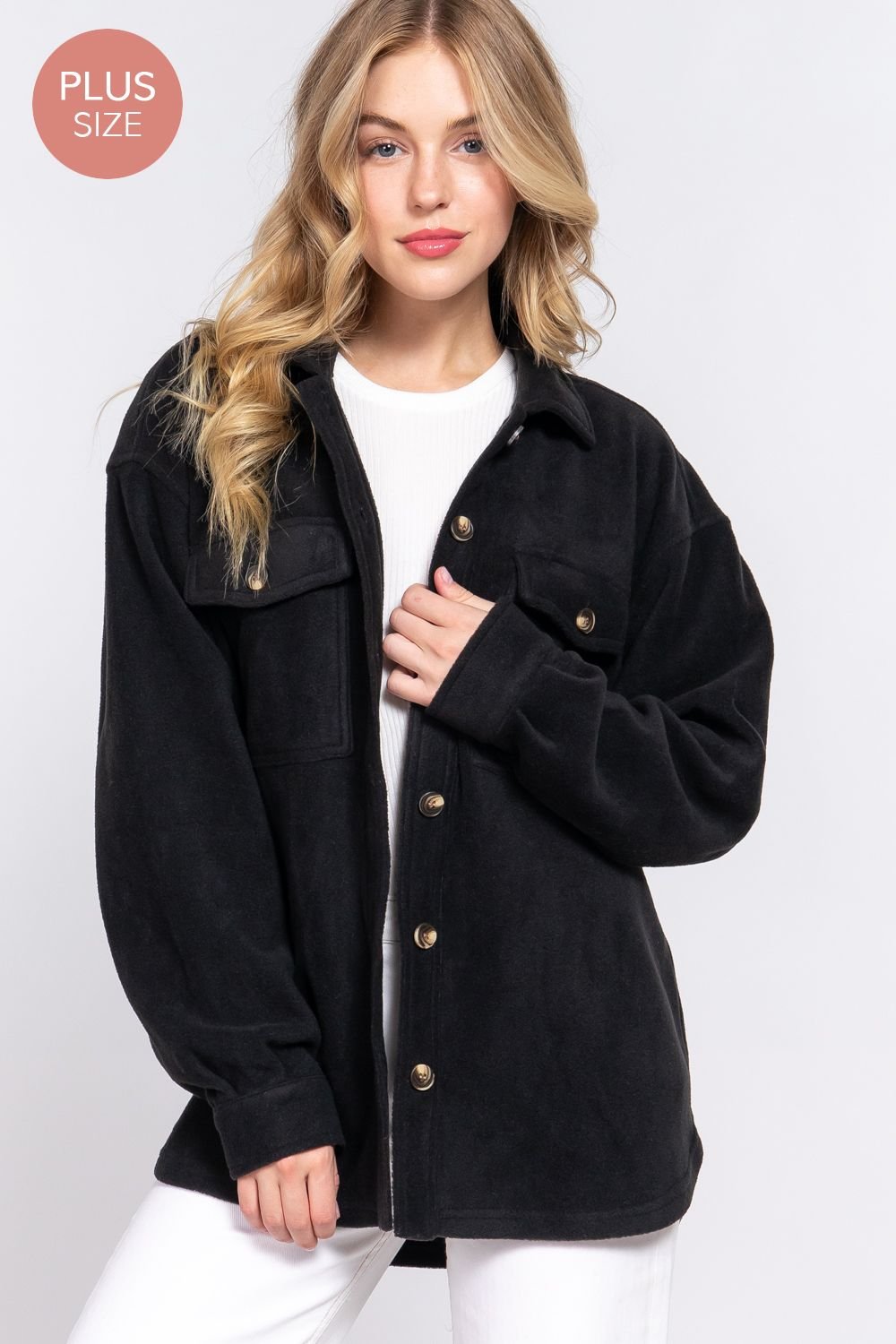 Soft Fleece Shacket - The Nines