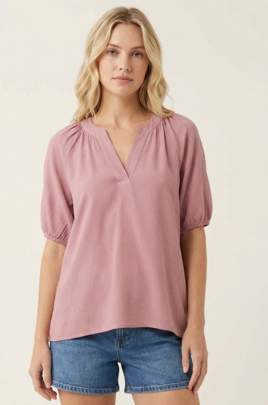 Drew Split Neck Top - 2 Colors! - The Nines
