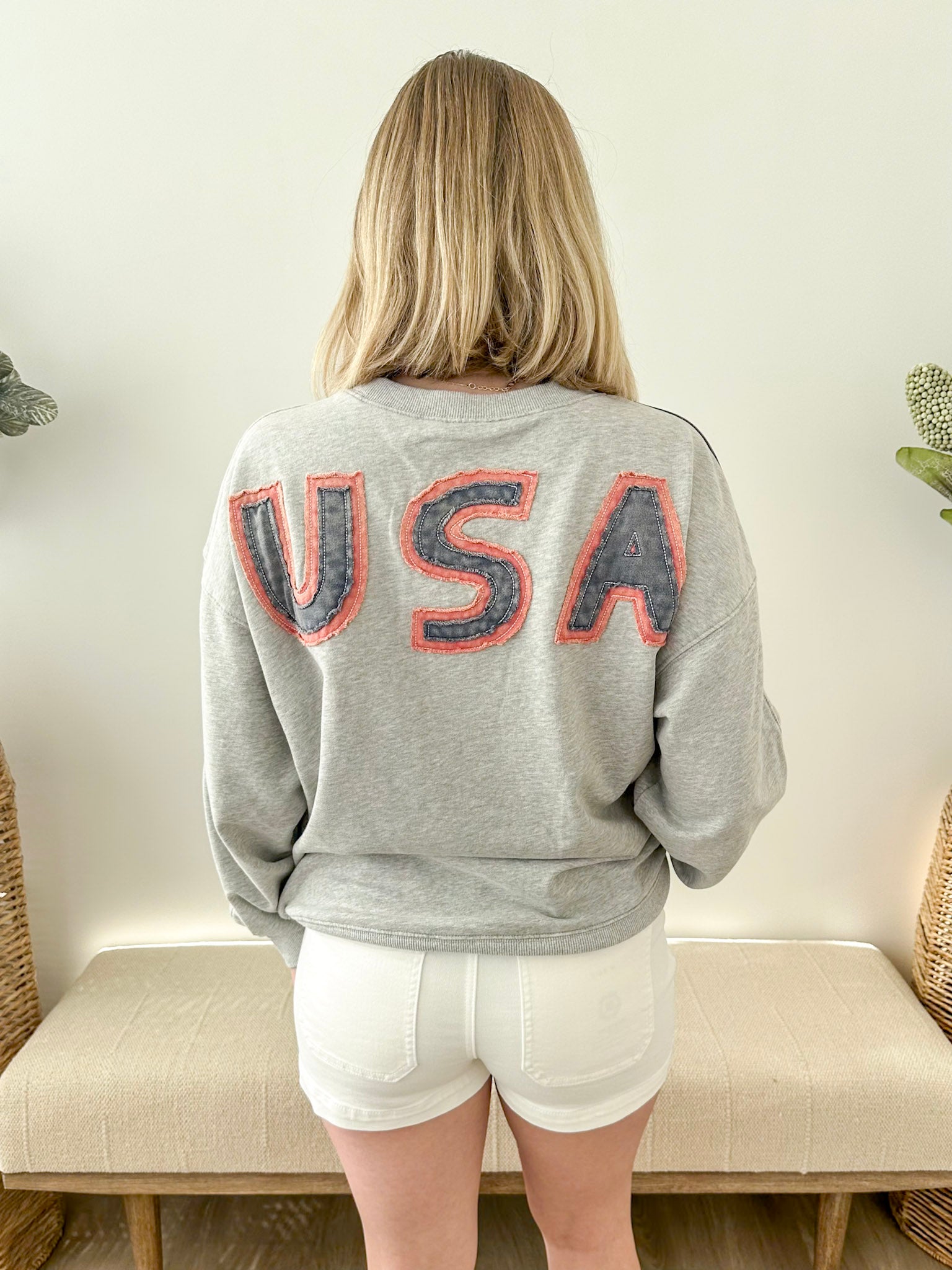 American Flag Patch USA Sweatshirt