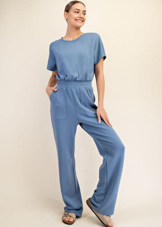 Scuba Short Sleeve Jumpsuit - The Nines