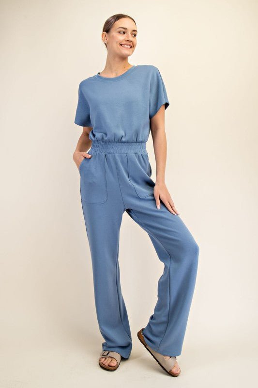Scuba Short Sleeve Jumpsuit - The Nines