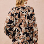 Black & Mocha Floral Top - The Nines