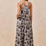 Gray & Black Washed Rose Overalls - The Nines