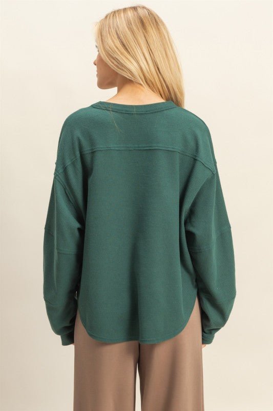 Relaxed Fit Waffle Top - 2 Colors! - The Nines