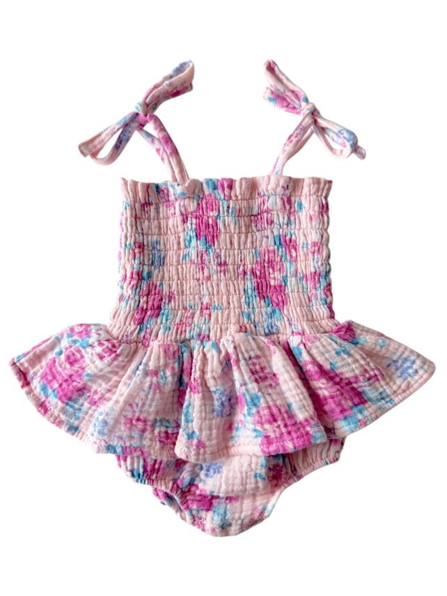 Muslin Smocked Bubble w/ Skirt - Garden Secrets - The Nines
