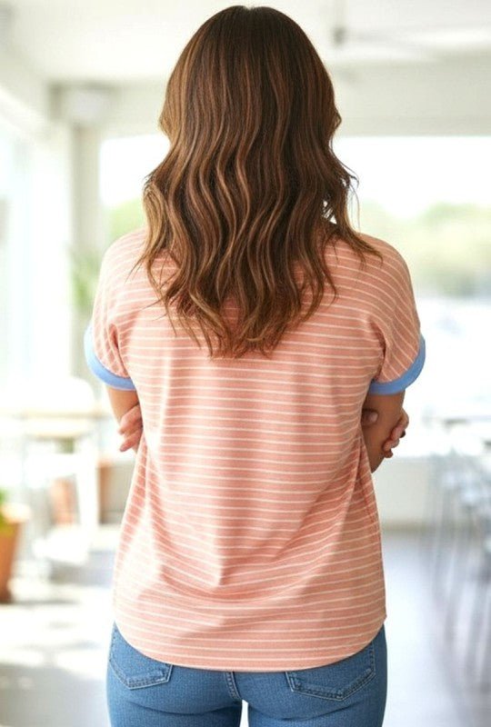 Ella Soft Contrast Tee - 2 Colors! - The Nines