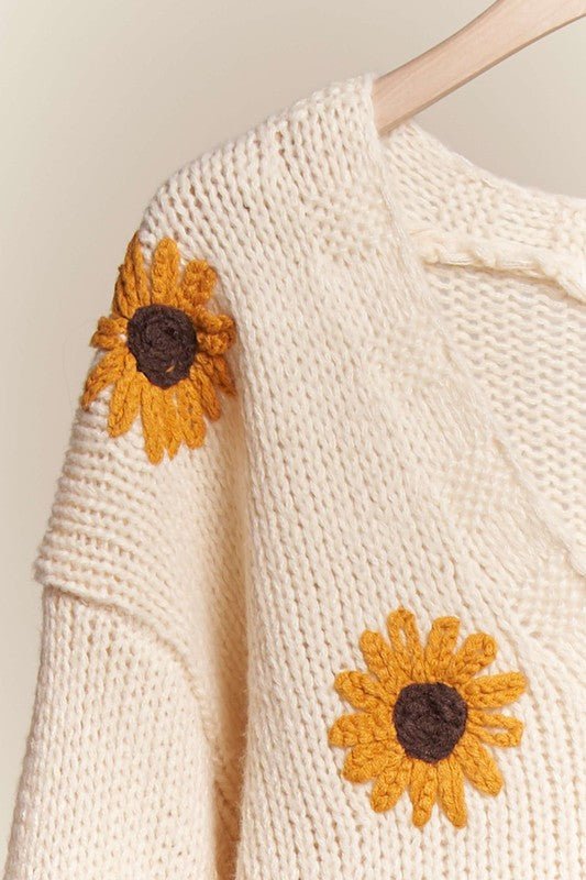 Sunflower Embroidered Cardigan - The Nines