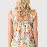 Yellow Floral Square Neck Top - The Nines