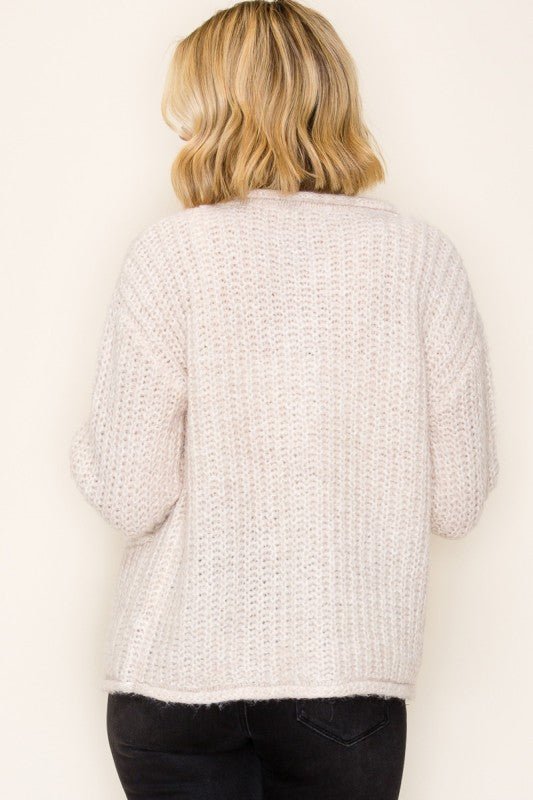 Oatmeal Gold Button Chunky Cardigan - The Nines
