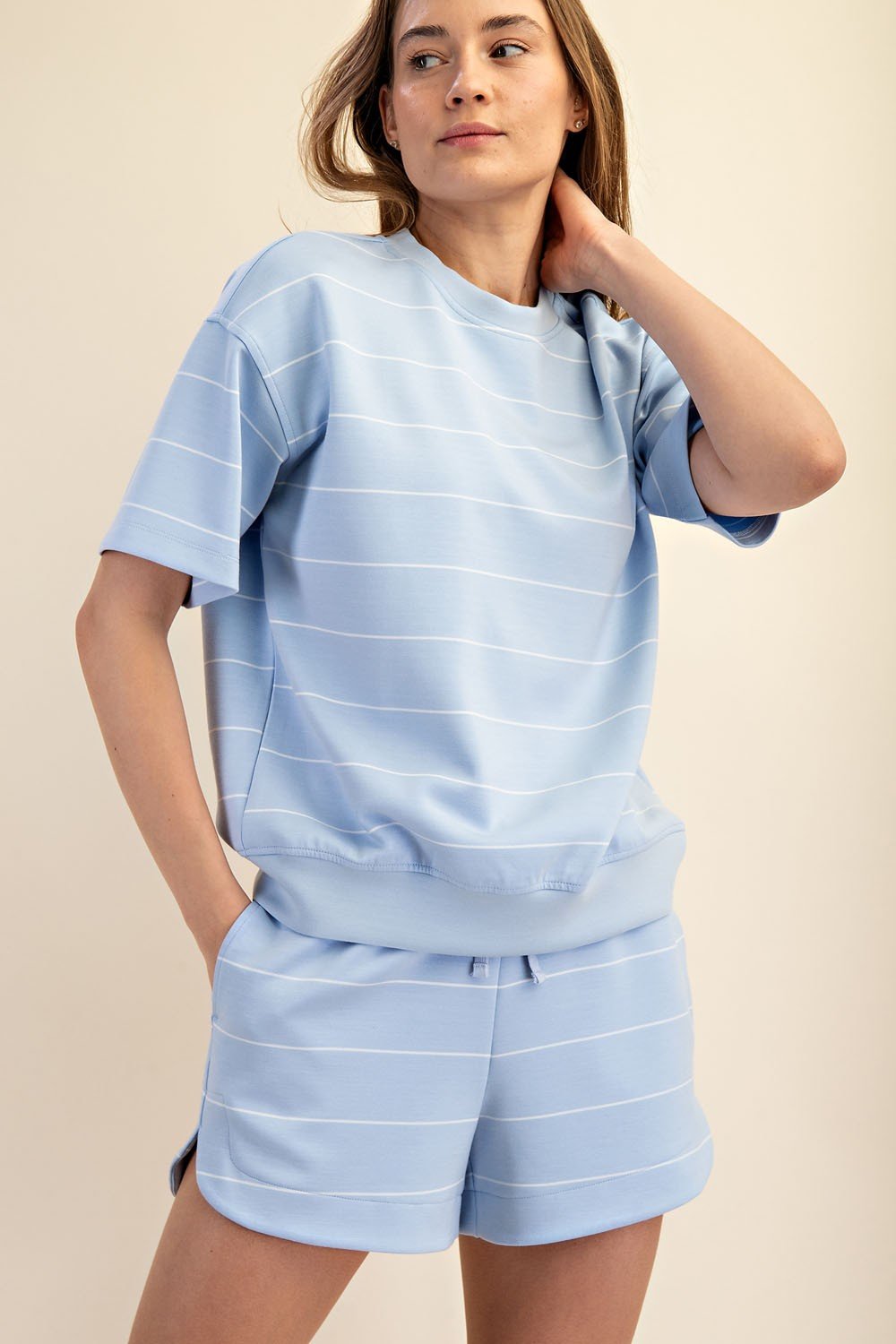 Scuba Striped Short Sleeve Top - 3 Colors! - The Nines