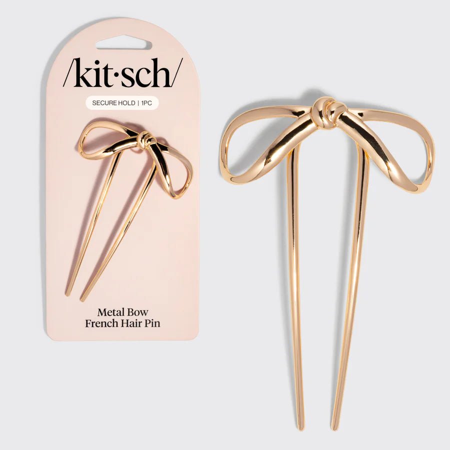 Gold Bow French Hair Pin - Mini - The Nines