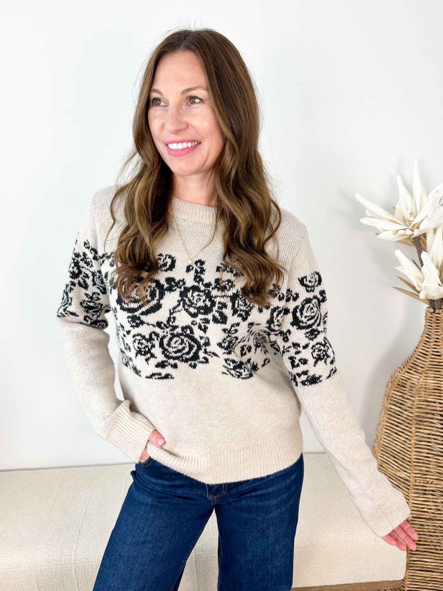 Vintage Rose Sweater - The Nines
