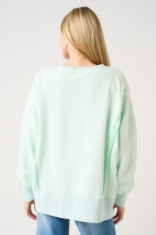 Jesus Loves You Patchwork Mint Sweatshirt - The Nines