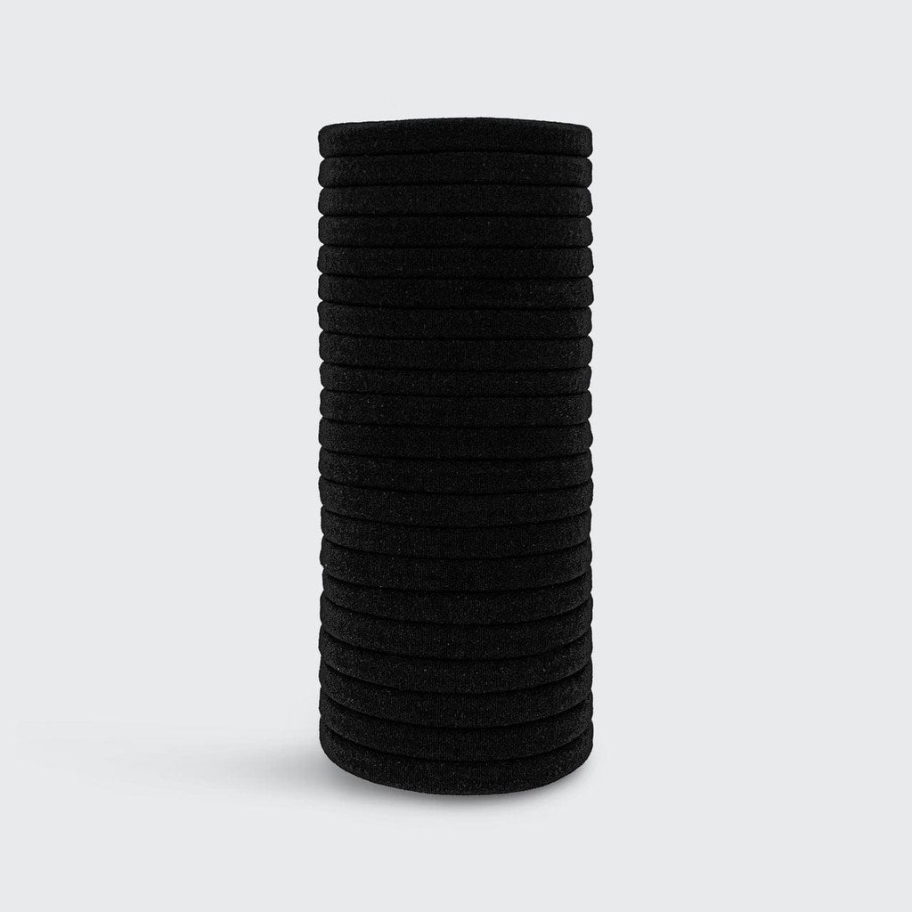 Black Kitsch Recycled Polyester Hair Elastics Set - The Nines