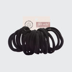 Black Kitsch Recycled Polyester Hair Elastics Set - The Nines