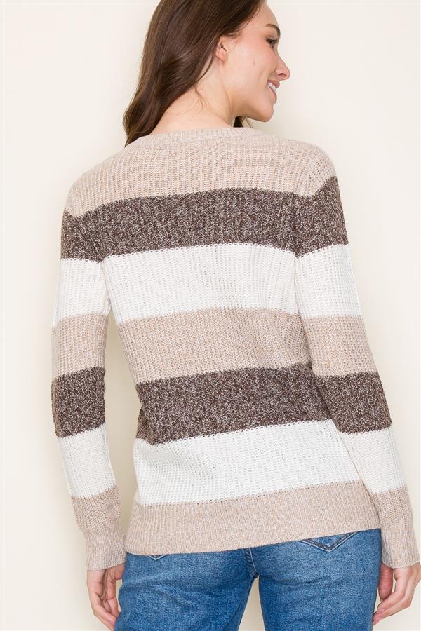Striped Pullover Sweater - 3 Colors! - The Nines