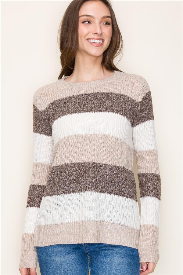 Striped Pullover Sweater - 3 Colors! - The Nines