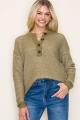 Sage Henley Button Sweater