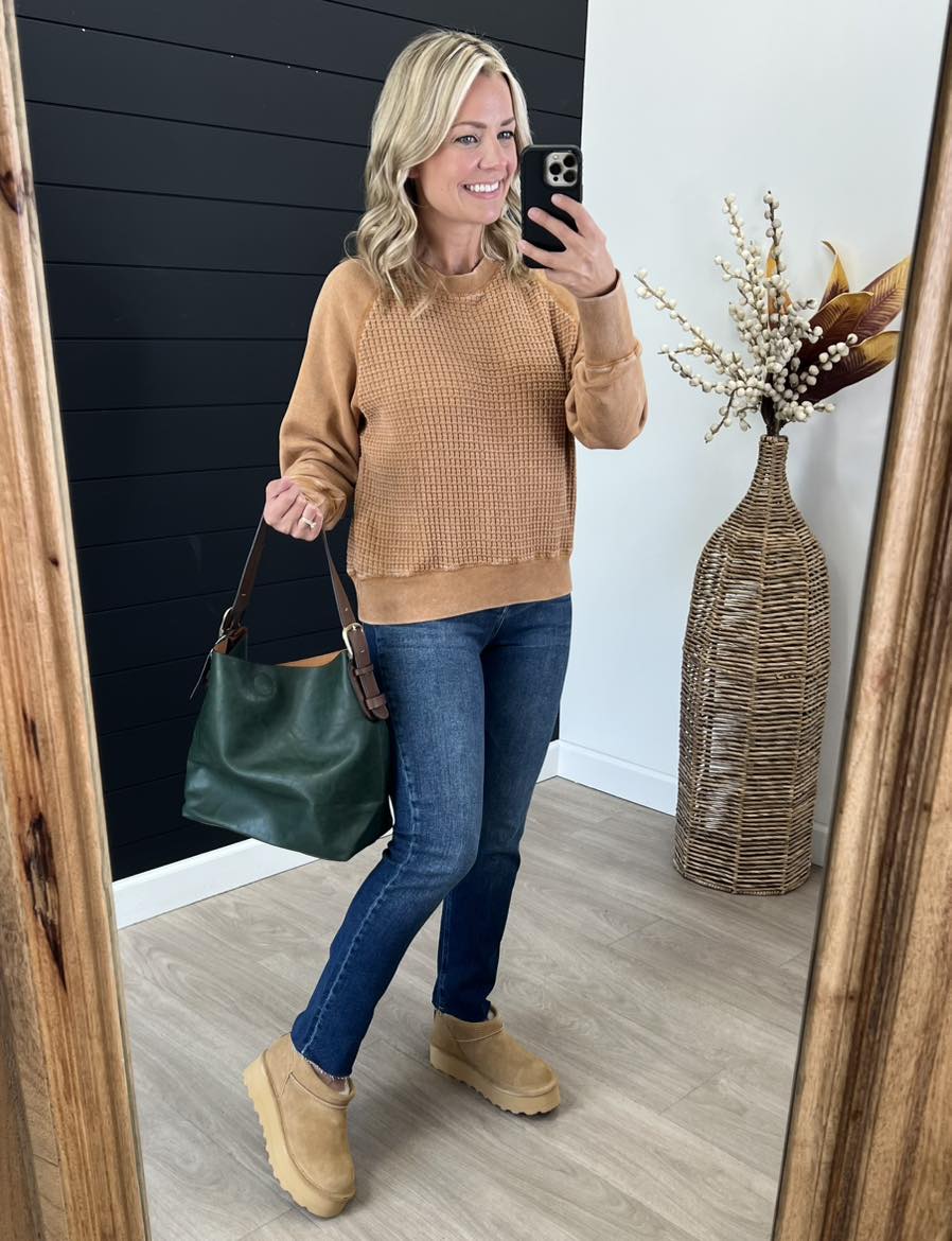Mono B Waffle Pullover - 2 colors! - The Nines