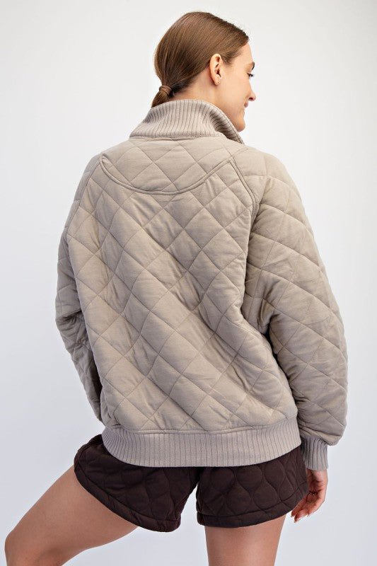 Rae Mode Quilted Snap Button Pullover - The Nines