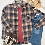 Navy & Brown Plaid Button Up - The Nines