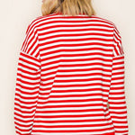 Red Crewneck Sweatshirt with Side Slits - The Nines