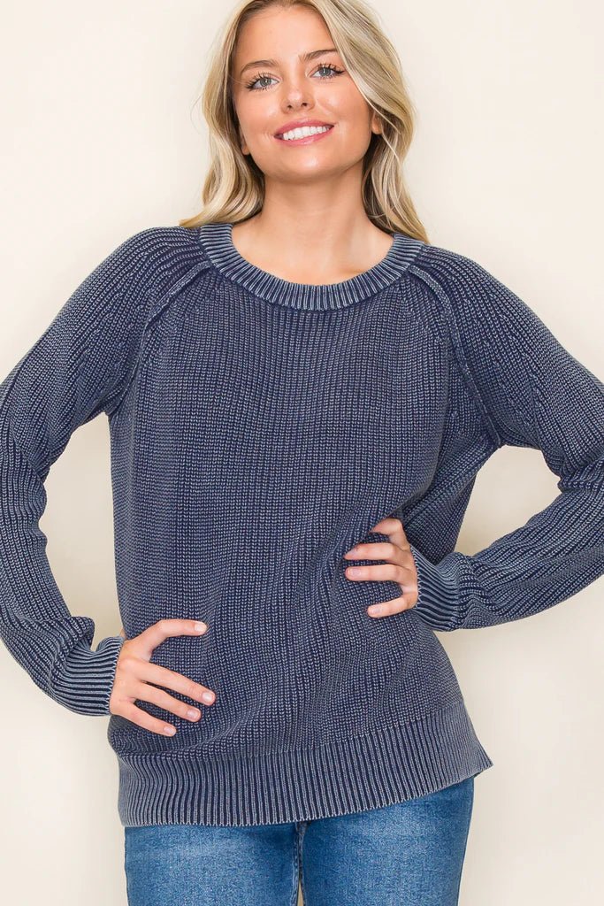 Mineral Crew Neck Knit Pullovers - 2 Colors! - The Nines