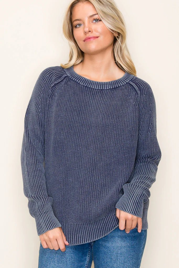 Mineral Crew Neck Knit Pullovers - 2 Colors! - The Nines