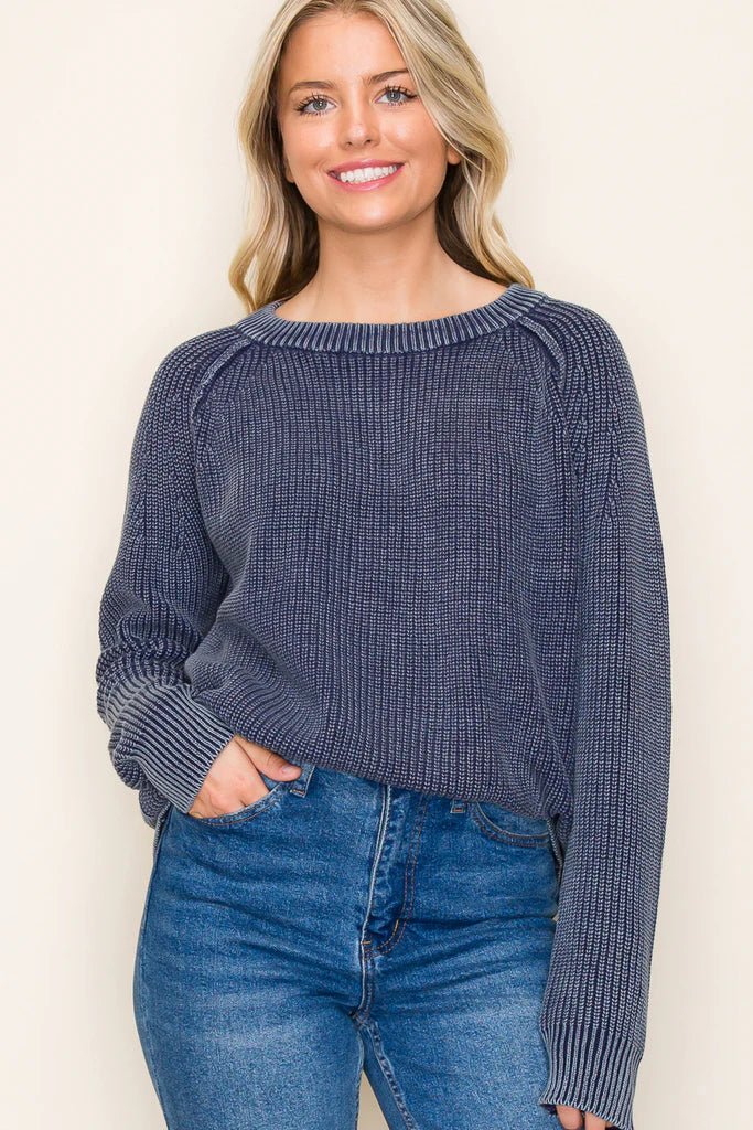 Mineral Crew Neck Knit Pullovers - 2 Colors! - The Nines
