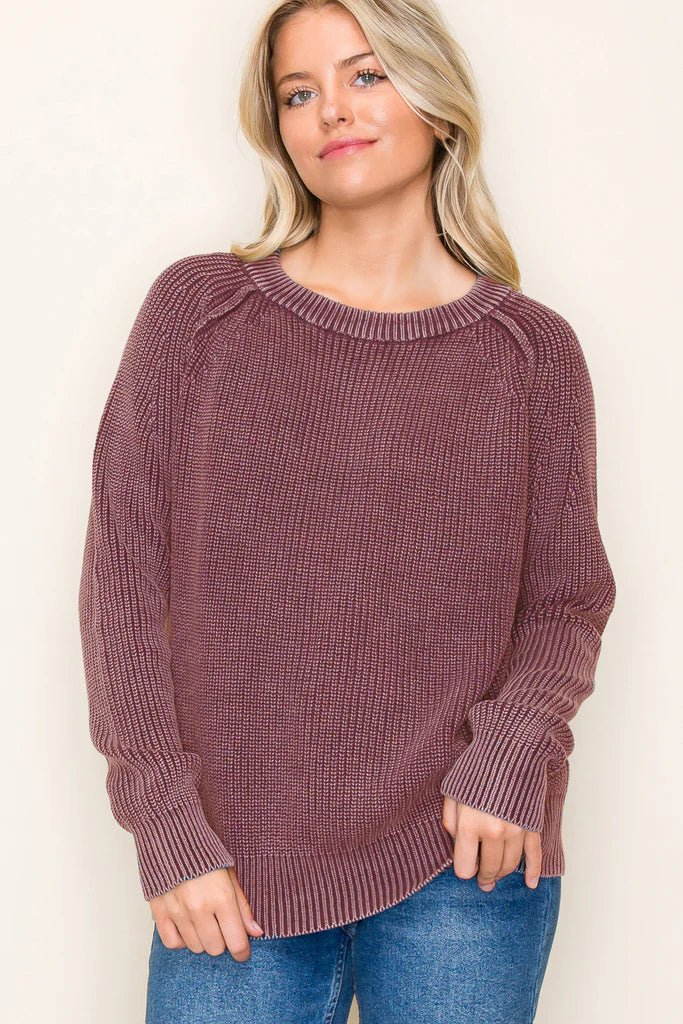 Mineral Crew Neck Knit Pullovers - 2 Colors! - The Nines