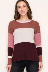 Cranberry Cocktail Layering Long Sleeve Top