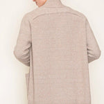 Basic Taupe Ribbed Edge Pocket Cardigan - The Nines