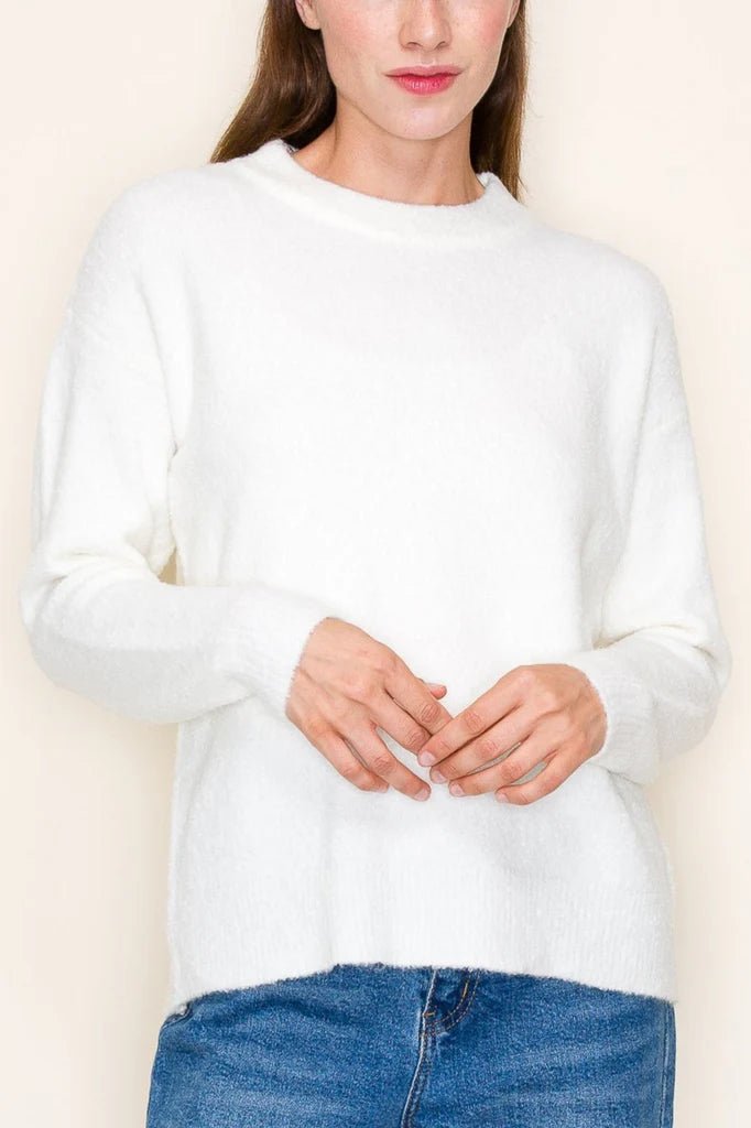 Marshmallow Basic Crew Neck Sweater - The Nines