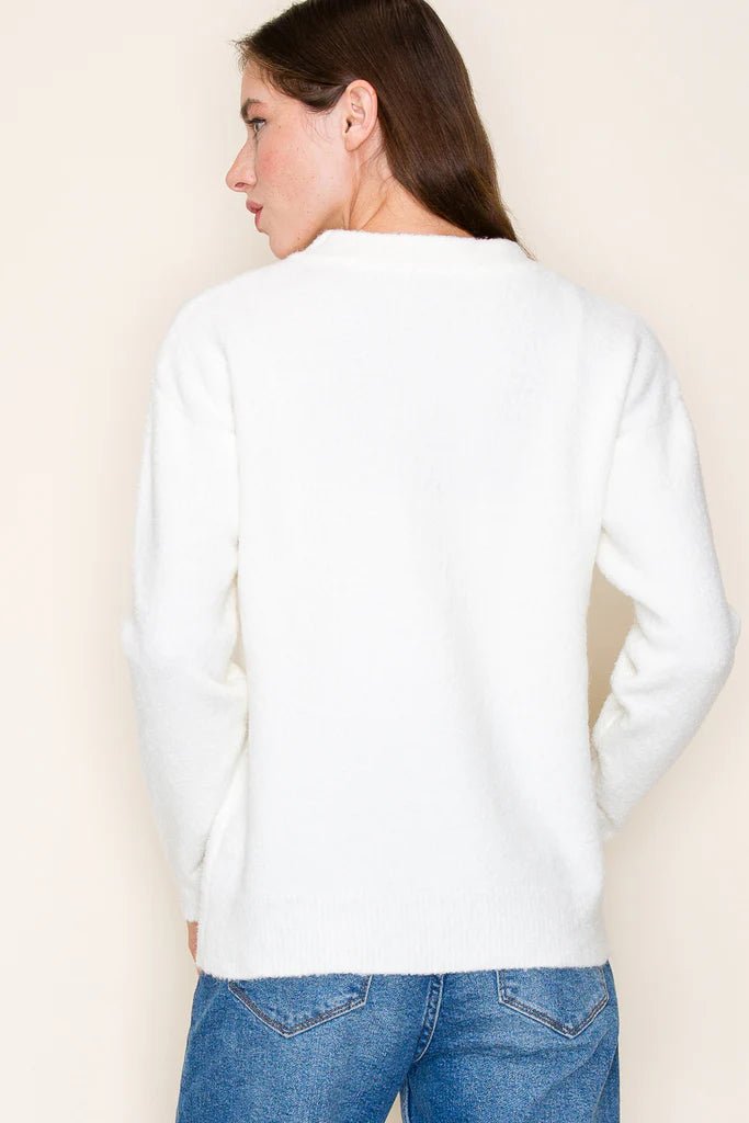 Marshmallow Basic Crew Neck Sweater - The Nines