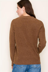 Brown Basic Crew Neck Sweater